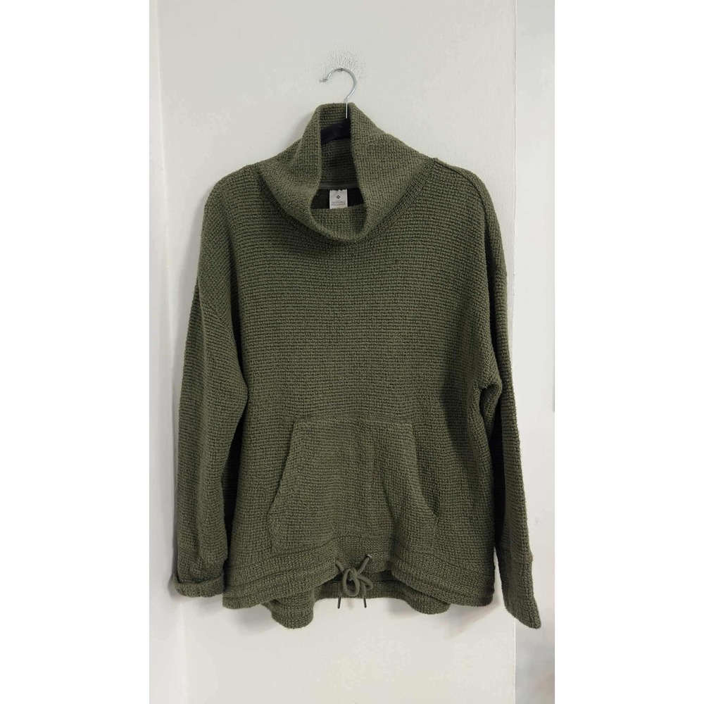 Textured‎ Funnel Neck Pullover Olive Womens XL- Members Mark